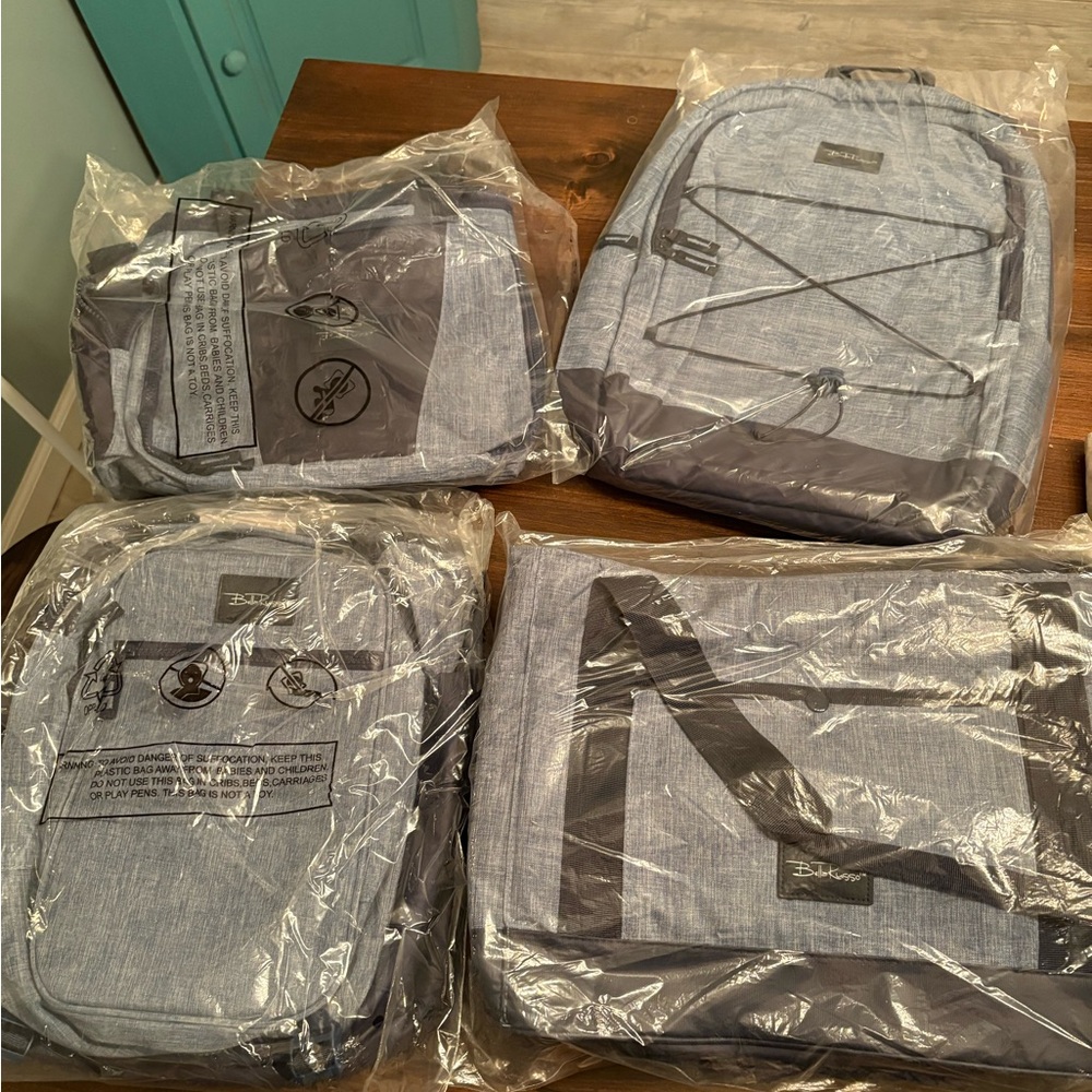 Belle Russo Blue Backpack and Bag and Cooler set